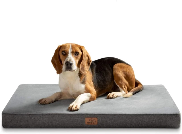 Bedsure Coussin Chien Mémoire de Forme - Tapis pour XL(104x74x9cm), Gris