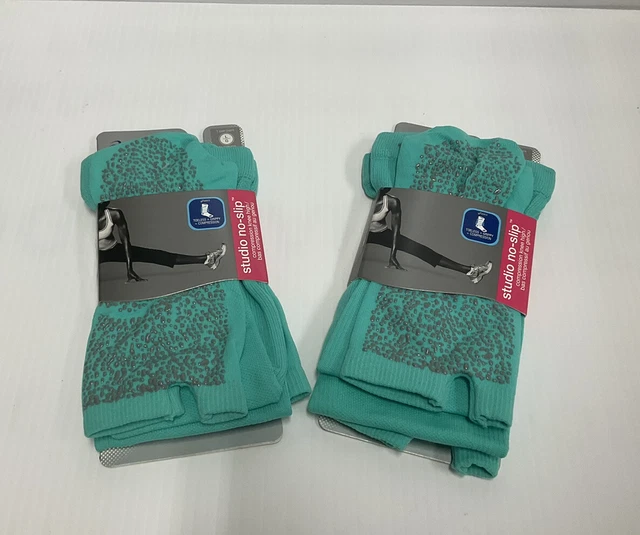 ASICS Studio NoSlip Compression Knee High Socks Womens Green 2 Pair ZK2426-500