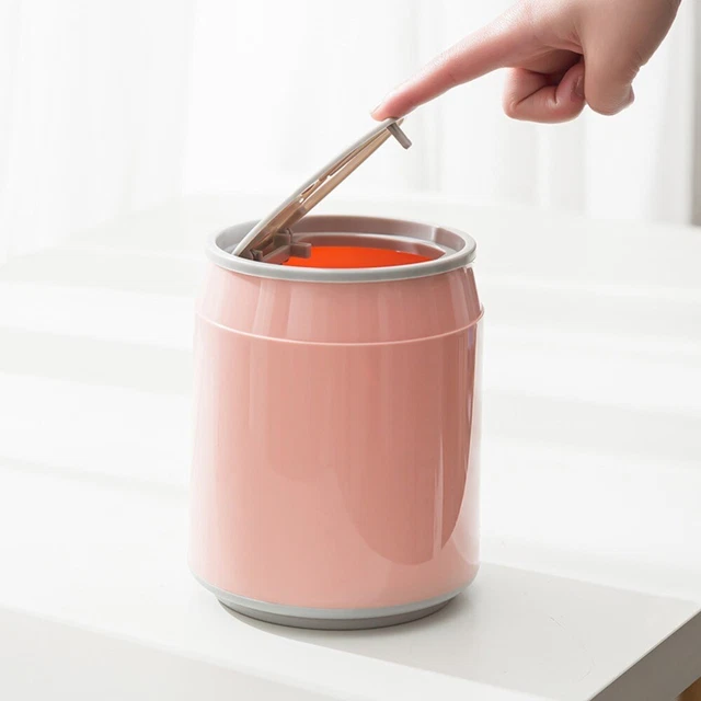 Litter Box with Cover Trash Can Desk Dust Bin Mini Desktop Bin Desk Dustbin