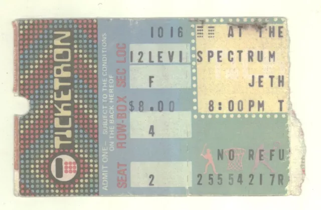 Jethro Tull & UK 10/16/79 Philadelphia PA The Spectrum Rare Ticket Stub