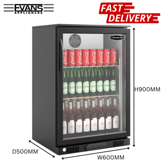 Commercial Single Door Under Counter Bottle Cooler Wine Beer Fridge Drink Chill