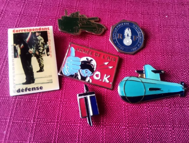 Pins Lot De 6 Pins Armée Terre Air Mer Gendarmerie