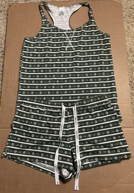 CALVIN KLEIN WOMENS Tank Top and Boxer Short Pajama Set £28.36