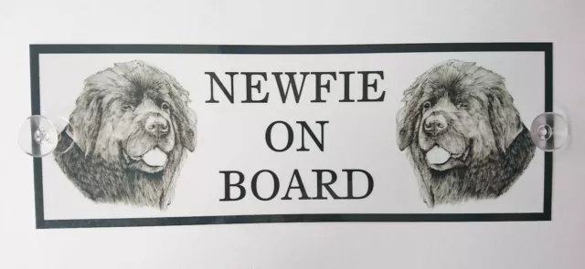 Newfoundland Newfie On Board Car Sign with 2 Suckers