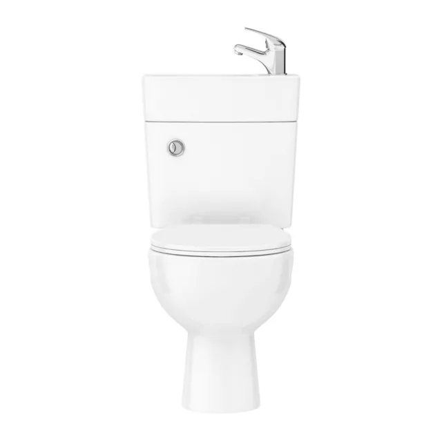 2 in 1 Compact Close Couple Toilet and Basin Combo Space Saver Tap and Waste Set 3