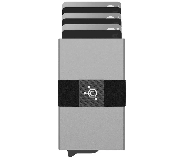 Code 118 Stealth Wallet - brushed grey RFID Blocking Minimalist Wallet aluminum