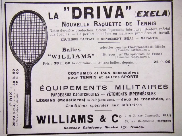 Raquette de tennis Driva William & Co Paris