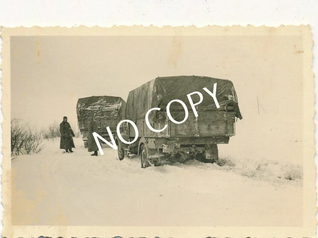 Bitte Freunde Um Unterstützung Im Kampf Gegen Die Wilde Jagd FOTO WK II LKW Konvoi in Russland im Kampf gegen die Kälte & Schnee H1