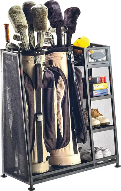 Suncast Golf Bag Garage Organizer Rack - Golf Equipment Organizer Storage - S...