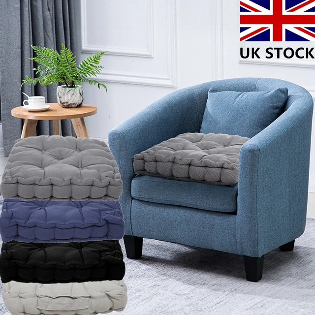 Garden Chair Booster Cushions Thick Tufted Square Armchair Riser Seat Pads 1-4X