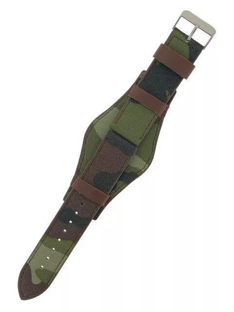 Army Green Camo Bund Military Cuff Nylon Watch Strap 18mm,20mm,22mm and 24mm.