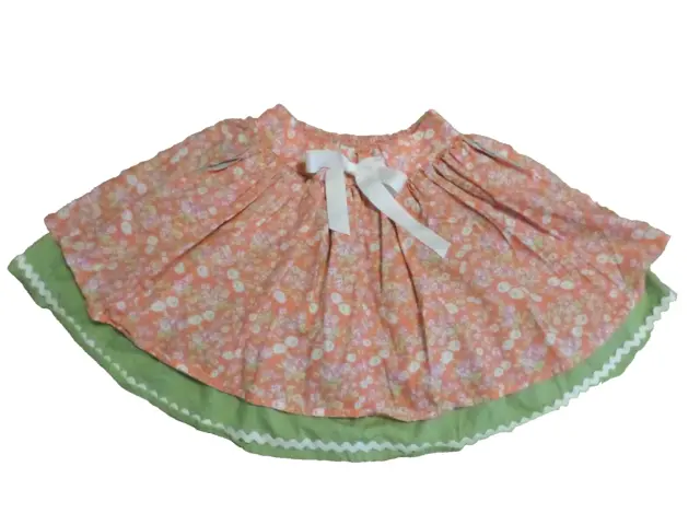 Circle Skirt with Side Pockets Matilda Jane Girl's Size 10 Orange/Green Floral