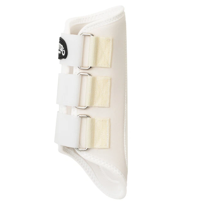 94WL Large Weaver Horse Splint Boots Pair Neoprene Suede Padding White