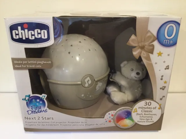 Chicco Next2Stars First Dreams Schlafhilfe Lichtbett Projektor neutraler Bär - NEU