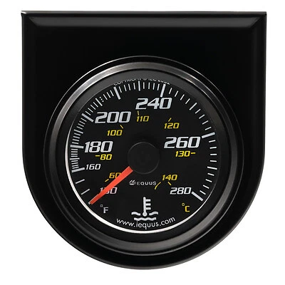 Equus 2.0 Dia Water Temp Gauge Black 130-280 - E6242
