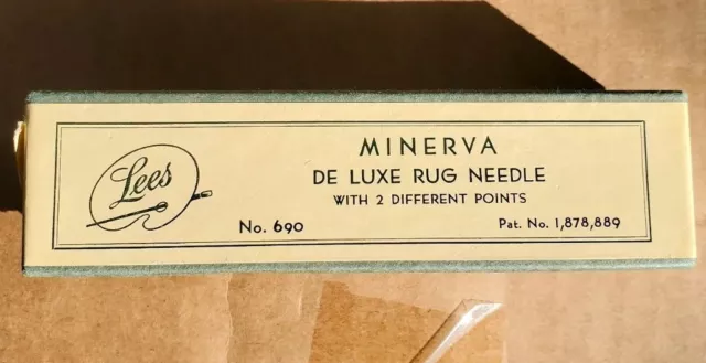 Aguja de alfombra de lujo Lees MINERVA DE LUJO #690 con 2 puntos diferentes en caja con instrucciones