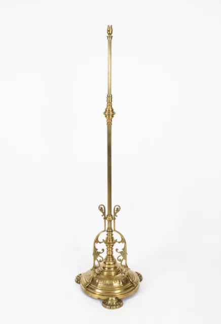 Antique Victorian Brass Standard Lamp  19th C