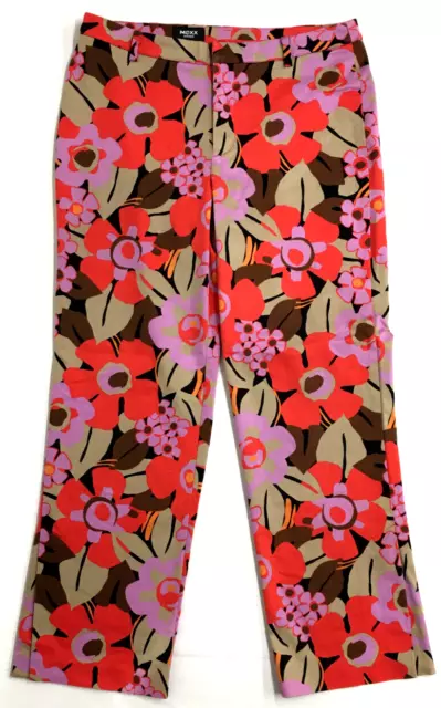 "Pantaloni dritti vintage motivo floreale rumoroso fondo aperto taglia 12 W 30"" L 26"