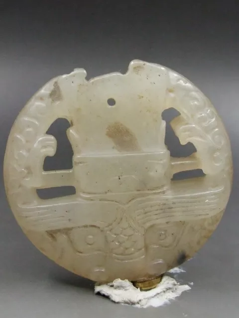 Old Chinese Natural Jade Hand-carved Exquisite statues"2-Dragon"Snuff Bottle