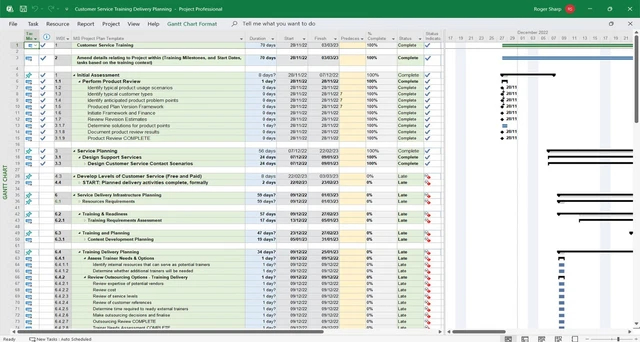 PROJECT MANAGEMENT TEMPLATES, Customer Services Template, Training ...