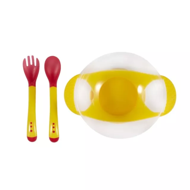 Baby Infants feeding Bowl With Sucker and Temperature Sensing Spoon Suction9228