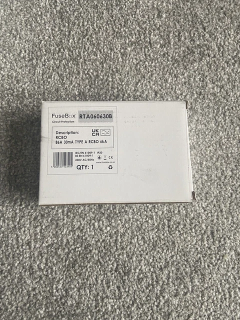 RCBO Fuse Box RTA060630B 6A 30mA Tipo A 6kA – Nuovo, 2 Poli, 230V