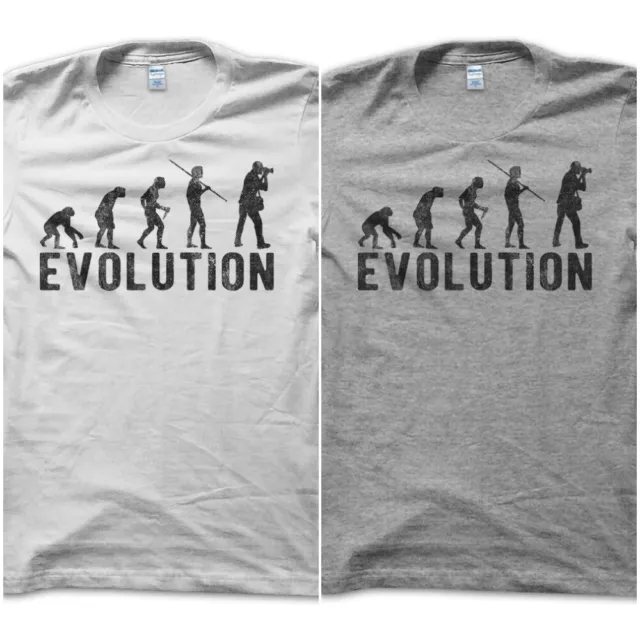 T-Shirt Maglietta Evolution Fotografo Fotografia Photo Shooting Vintage Uomo