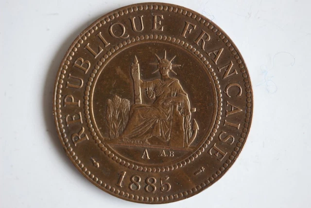 Monnaie 1 Cent Liberté assise Indochine 1885 A (Paris) (44089)