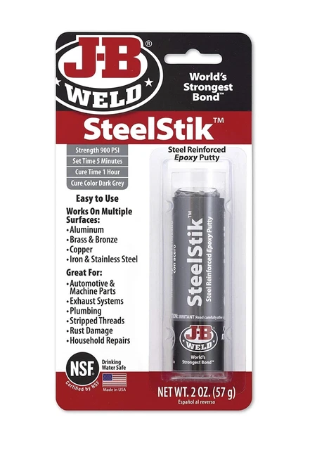 J-B Weld 8267-S SteelStik Steel Reinforced Epoxy Putty Stick - 2 oz