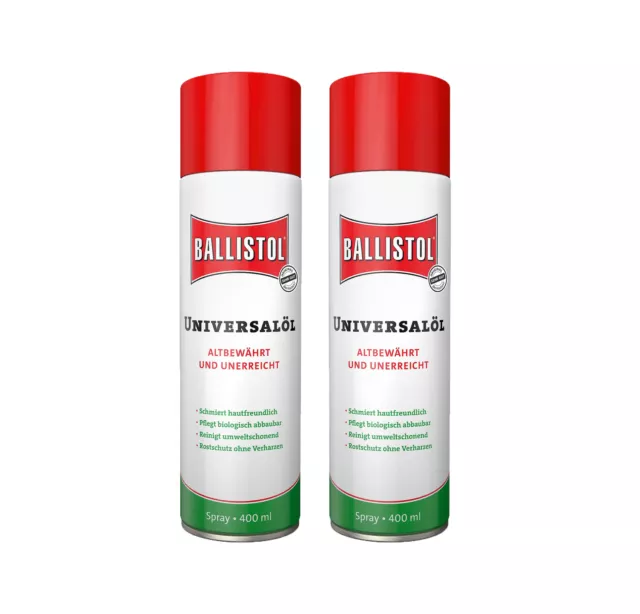 BALLISTOL Universalöl  2 X 400 ml Spray Kriechöl Rostlöser Pflege Auto Werkzeug