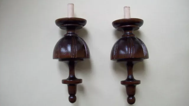 2 WOODEN FINIALS ANTIQUE CLOCK BECKER,LENZKIRCH... No.6