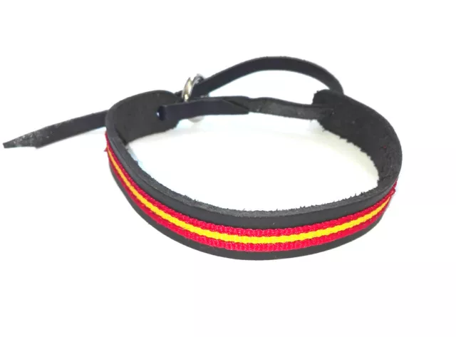 PULSERA de PIEL SUAVE CON CINTA COLORES BANDERA ESPAÑA ESPAÑOLA AJUSTABLE