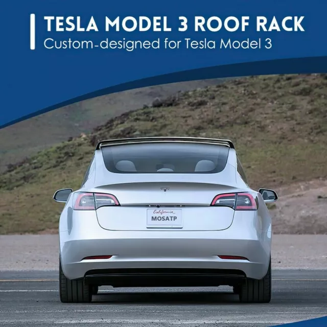 Premium Tesla Model 3 2017-2024 Roof Rack Aluminum Cargo Cross Bars (Set of 2) 3