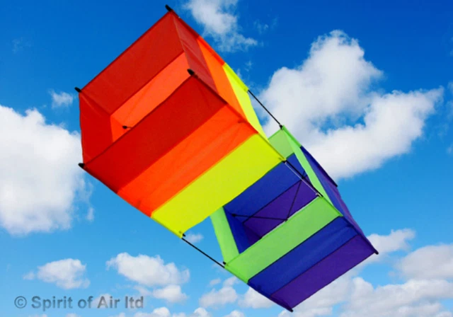 CLASSIC BOX SINGLE line kite in rainbow colours £26.99 - PicClick UK