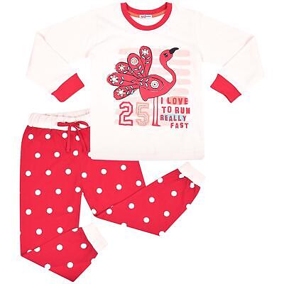 Neuf Filles 2 Paires Tops/pantalon Pantalon 4-PC Set Pyjama M 8 & L 10 Hibou Imprimé Turquoise 