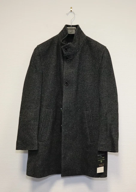 BUGATTI HOMME MANTEAU en Laine Gr. 46 Gris Fonc EUR 200 67