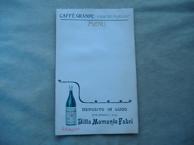 Menu' "Caffe' Grande-Loggie Del Pavaglione" Acqua S. Pellegrino Deposito In Lugo