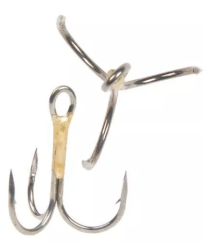 12 (2 packs of 6) Matzuo Bronze Weedless Treble Hooks size 2