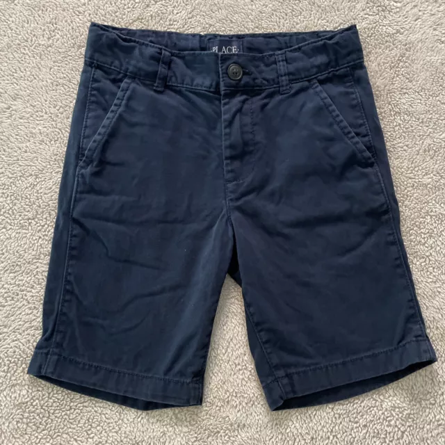 Childrens Place Shorts Chino Boys Size 7 Navy Blue Pockets Flat Front School