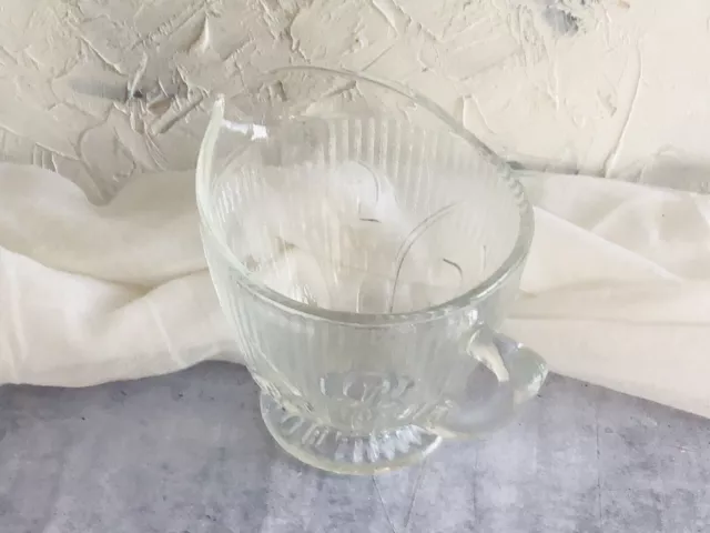 Vintage Depression Jeannette Glass Iris Clear/Herringbone Pattern Creamer/Jug