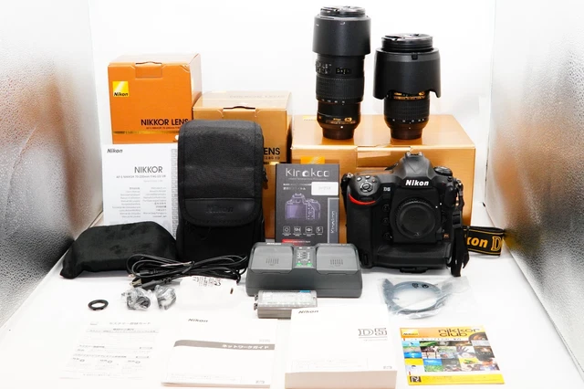 NEAR MINT Nikon D D5 20.8MP Digital SLR Camera Two XQD slots Black 2 Lenses