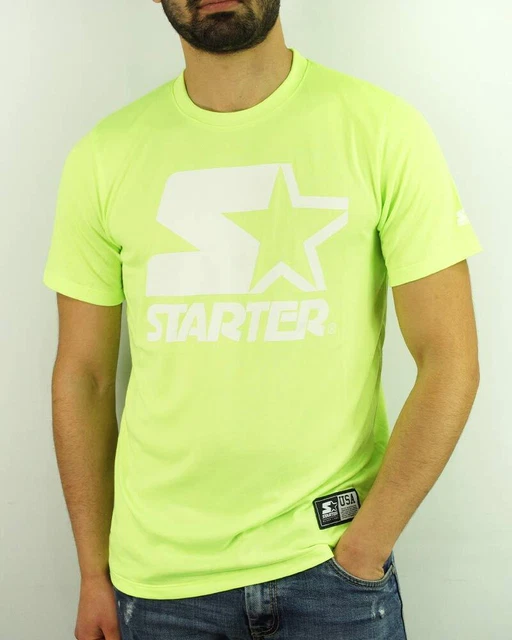 T SHIRT MAGLIA MAGLIETTA tempo libero UOMO STARTER Lime Fluo