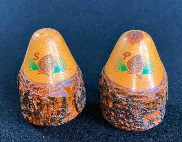 Vintage Acorn Salt & Pepper S&P Shakers Wood