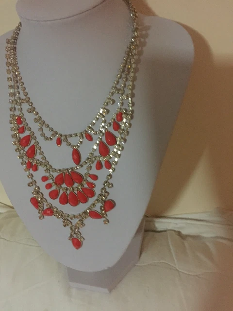 Womens Quality Jewellery Silver Orange Bling Suit Party Dress Free Post