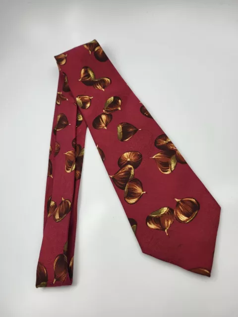HUGO BOSS SILK Tie Red Brown Geometric Men Necktie Italy 56.5 x 3.25 ...