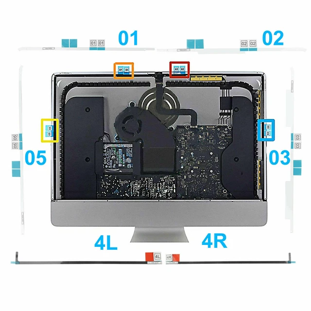 For Apple iMac 21.5" A1418 LCD Screen Adhesive Strip Sticker Tape Kit 2012-2019