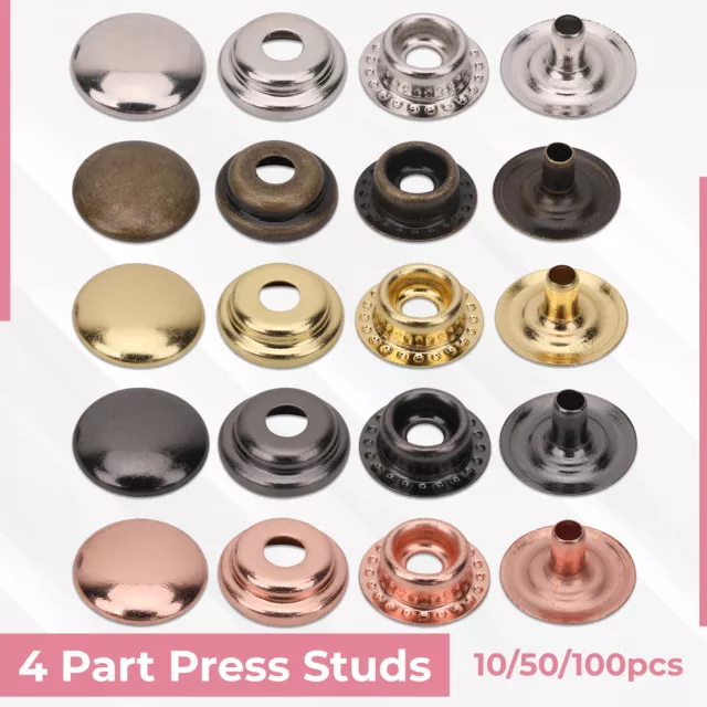 Snap Fasteners 10mm Press Studs Button DIY Leather Craft Heavy Duty 10/50/100pcs