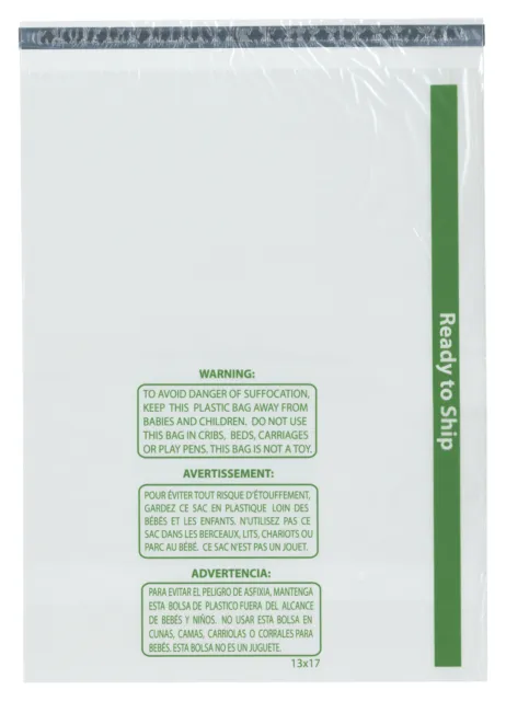 Plymor Ready to Ship 1.5 Mil Wicketed Poly Bags, 13" x 17" (Pack of 250)