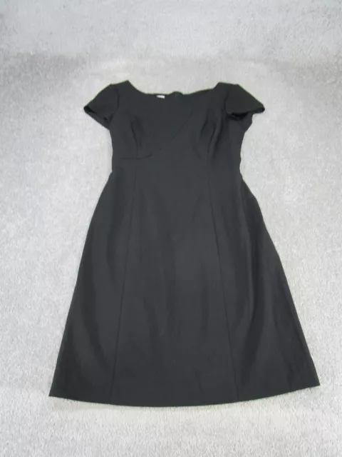 Armani Collezioni Bodycon Dress Womens 4 Short Sleeve Virgin Wool Black