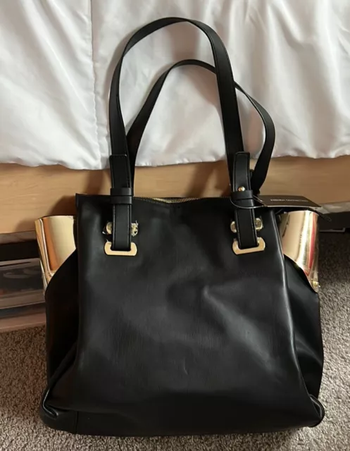 French Connection Shoulder Bag purse Black And Gold NWT 2